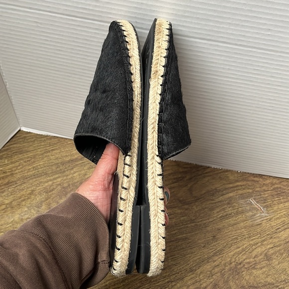 Gap Black Calf Hair Espadrille Slide-On Mules Size 8.5 - Picture 12 of 15